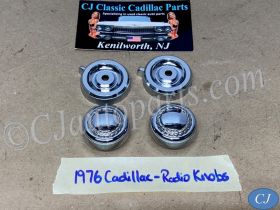 OEM 1974 1975 1976 Cadillac Deville Fleetwood Calais 1974 1975 1976 1977 1978 Eldorado 1976 1977 1978 1979 Seville DASH RADIO KNOBS w/GOLD WREATH BEZELS ESCUTCHEONS #1602756/#1497099